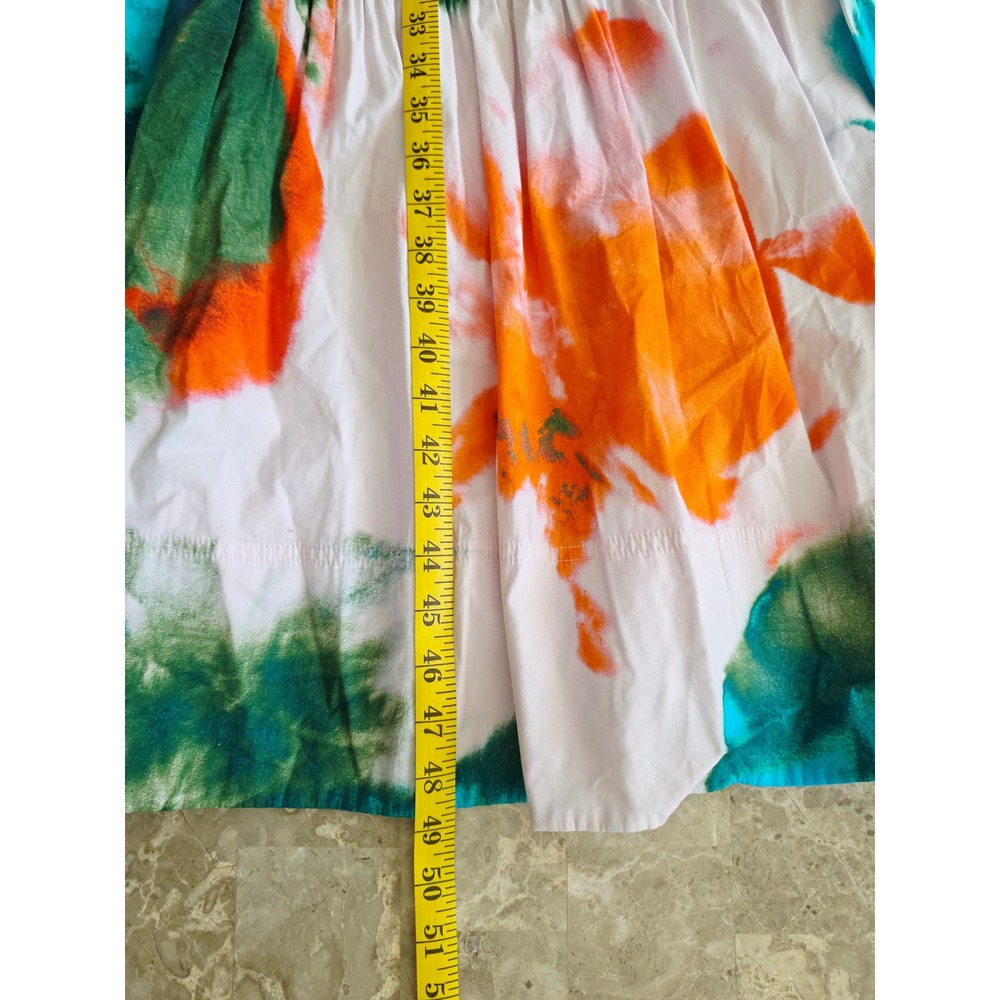 Tanya Taylor Pink Abstract Tie Dye Smocked Tiered Midi Dress Womens 2 - Picture 12 of 16